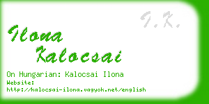 ilona kalocsai business card